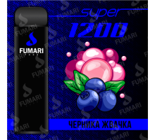 Электронная сигарета Фумари Подс Супер 1200 затяжек Черника Жвачка (Fumari Pods 1500 Super Blueberry Bubblegum)